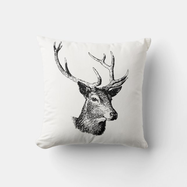 Rotwildhauptkissentierdruckdekor Kissen (Vorderseite)