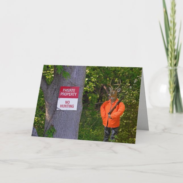 Rotwildjäger im Holz mit Zeichen Karte (Vorderseite)