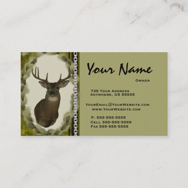 Rotwildkettentaxidermy-Visitenkarten ~ Brown Visitenkarte (Vorderseite)