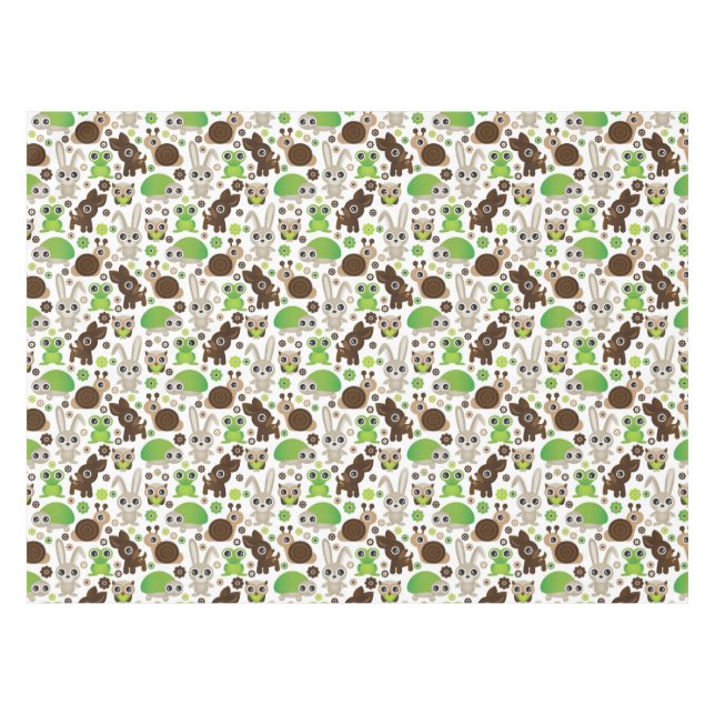 Rotwildschildkrötehäschen-Tiertapete Tischdecke (Vorderseite (Horizontal))