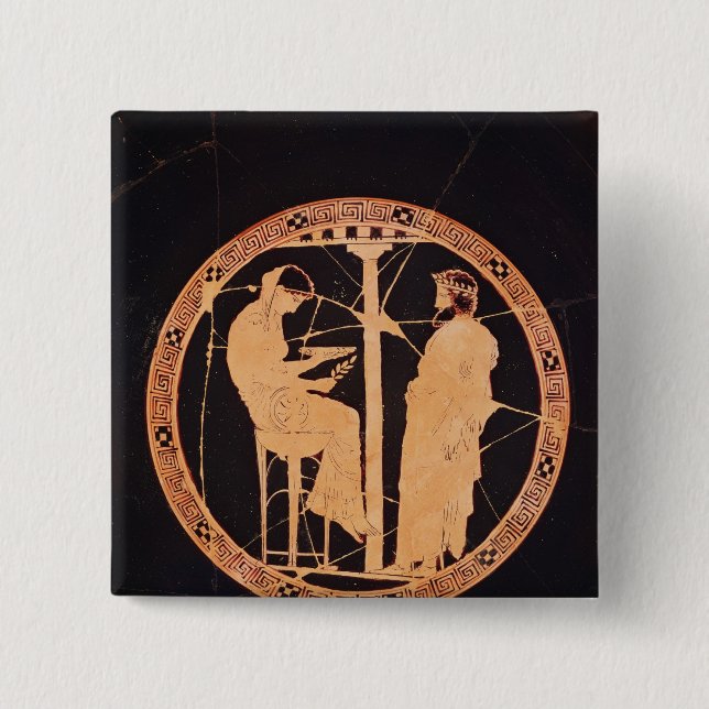 Rotzahl von Athen kylix, das Aegeus darstellt Button (Vorderseite)