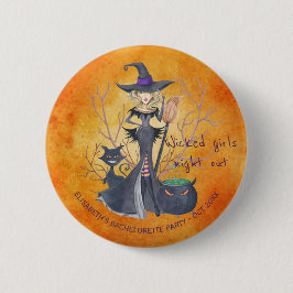 Rotzunge Halloween-Junggeselinnen-Abschied Button