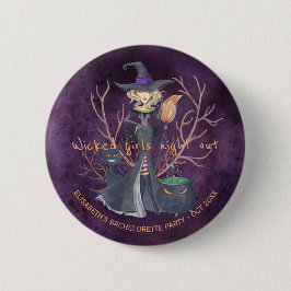 Rotzunge Halloween-Junggeselinnen-Abschied Button