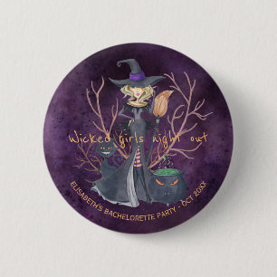 Rotzunge Halloween-Junggeselinnen-Abschied Button