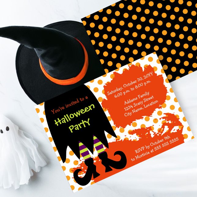 Rotzunge Halloween-Party Einladung (A bewitching Halloween party invite perfect for kids and adults.)