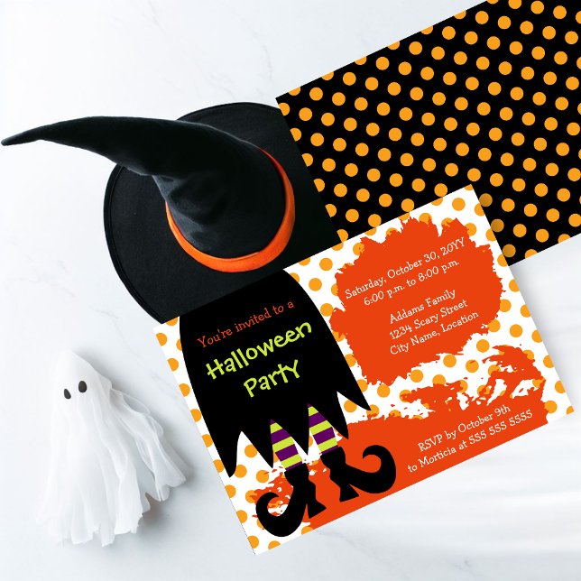 Rotzunge Halloween-Party Einladung (A bewitching Halloween party invite perfect for kids and adults.)