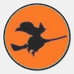 Rotzunge in Orange Moon - Halloween-Sticker Runder Aufkleber