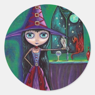 Rotzunge mit Falken und Drachenaufkleber Runder Aufkleber