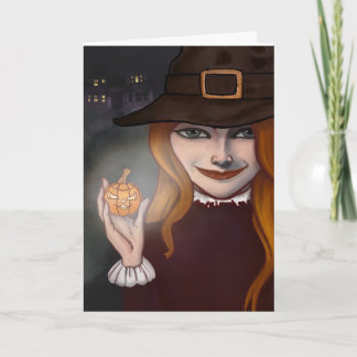 Rotzunge mit Jack O'Lantern 5"x 7" über Karte