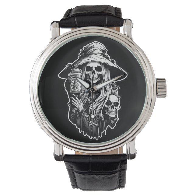 Rotzunge mit LaternenHalloween Armbanduhr (Vorderseite)