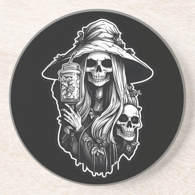 Rotzunge mit LaternenHalloween Getränkeuntersetzer (Vorne)