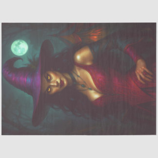Rotzunge mit Vollmond - gotisches Halloween Seidenpapier