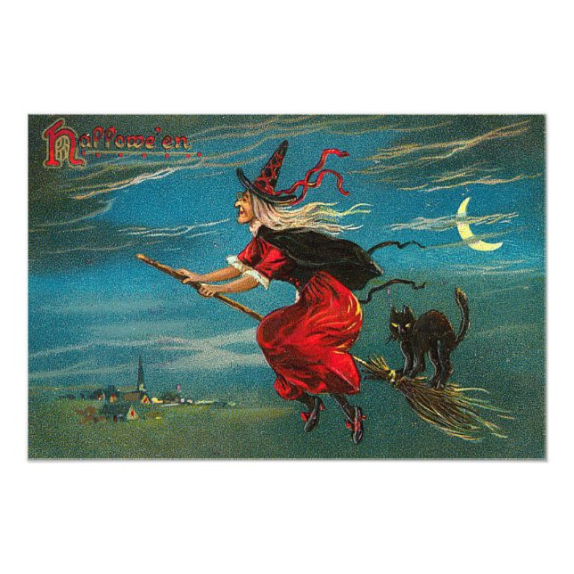 Rotzunge Schwarze Katze Crescent Moon Fotodruck (Vorne)