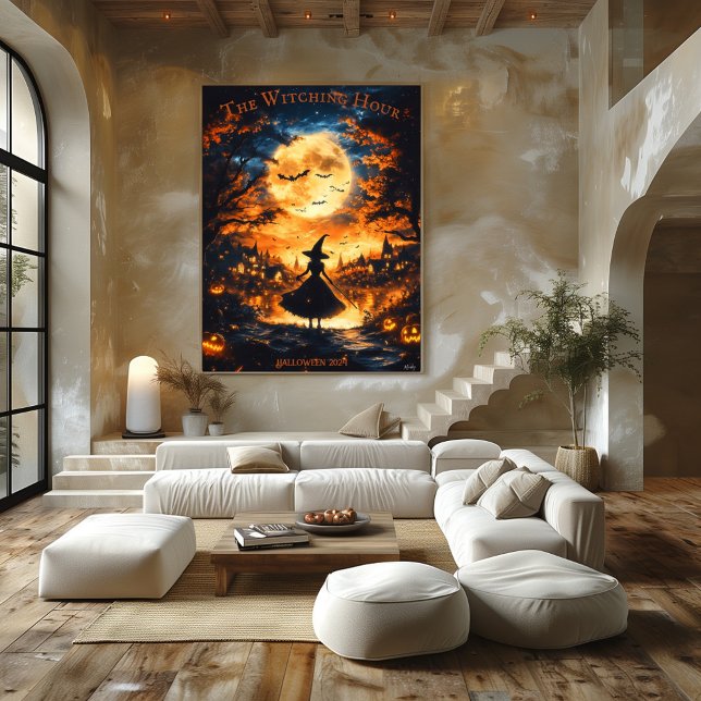 Rotzunge Silhouette Halloween - Vollmond & Dorf Poster (Von Creator hochgeladen)