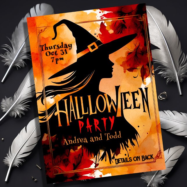 Rotzunge Silhouette; wasserfarbiges Halloween Einladung (Von Creator hochgeladen)