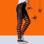 Rotzunge Streifen in orangefarbenem und schwarzem  Leggings<br><div class="desc">Frohe Halloween! Trage alleine oder unter deinem Hexenrock,  wie ich es tue. Es ist kalt hier zu Halloween,  diese lustigen Leggings helfen mir,  mir Wurm behalten. Appetite Leggings für die moderne Hexe.</div>