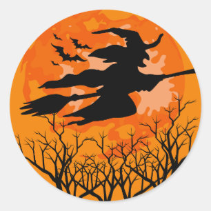 Rotzunge über Halloween-Aufkleber Runder Aufkleber