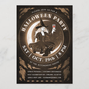 Rotzunge und MondHalloween Einladungen   Amber