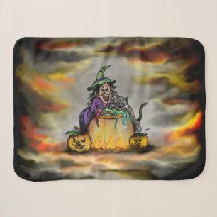 Rotzunge und schwarze Katze, glückliches Hallowee Sherpadecke