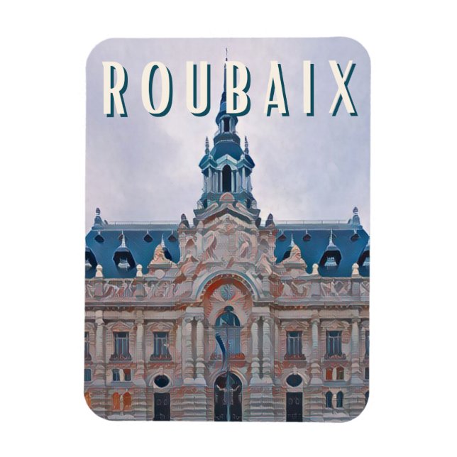 Roubaix Foto Vintage Magnet (Vertikal)