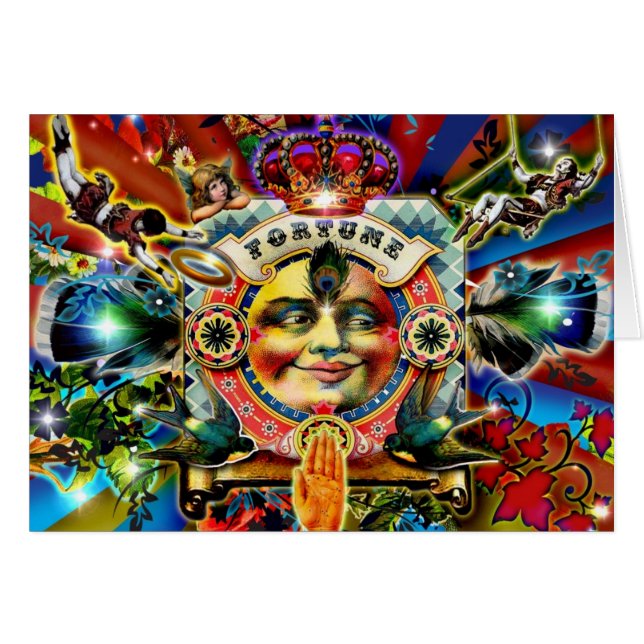 Roue de la carte de voeux Fortune (Devant Horizontal)