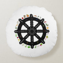 Roue de l'année Coussin Pagan Wicca sorcière Sabba