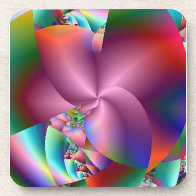 Roue rose Dessous de verre Abstraits de liège Ense (Devant)