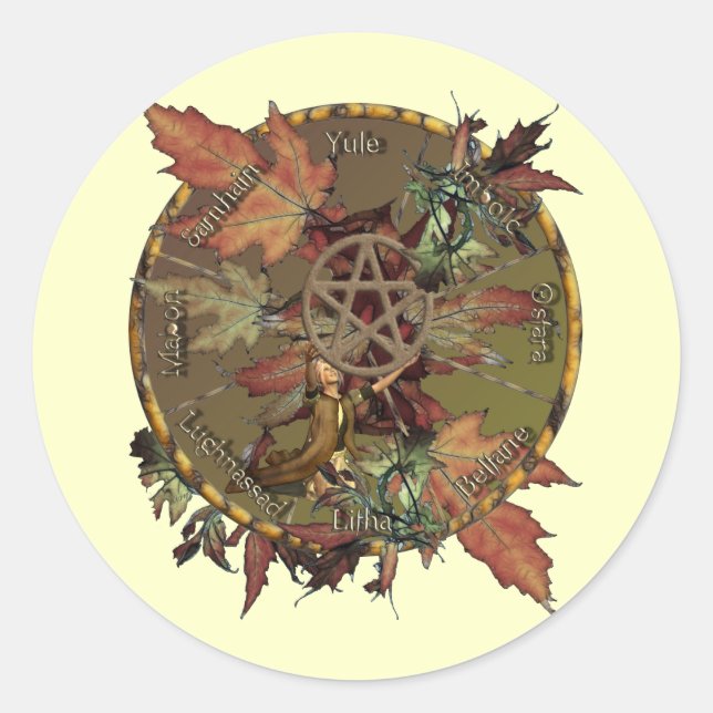 Roue Wiccan Avec Stickers Pentacle (Devant)