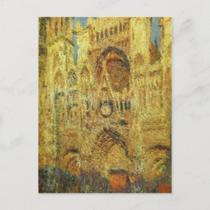 Rouen Cathedral at Sunset by Claude Monet Postkarte