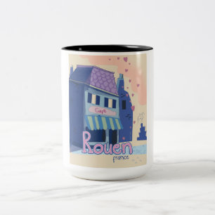 Rouen france Reiseplakat. Zweifarbige Tasse