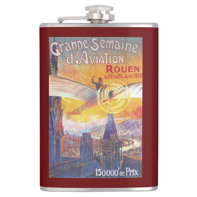 Rouen, Frankreich - Pilot und Flugzeug Flachmann (Vorderseite)