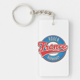 Rouen Normandy Frankreich Retrologo Schlüsselanhänger