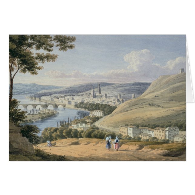 Rouen von Mont Sainte-Catherine (w/c auf Papier) (Vorderseite (Horizontal))