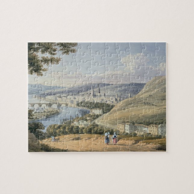 Rouen von Mont Sainte-Catherine (w/c auf Papier) (Horizontal)