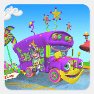 Roues Amusantes Sur Les Stickers Bus