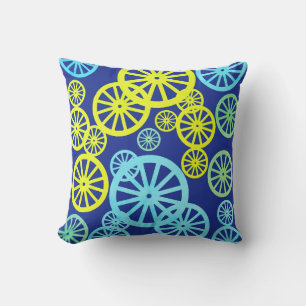 Roues de couleurs pastel élégantes Coussin rond