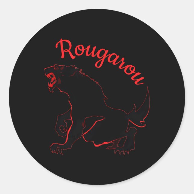Rougarou Legend of the Night Werewolf Shapeshifter Runder Aufkleber (Vorderseite)