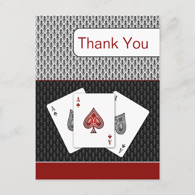 rouge 3 as vegas mariage Merci cartes (Devant)