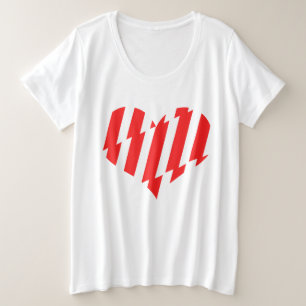 Rouge Abstrait n Blancs Valentine Coeur