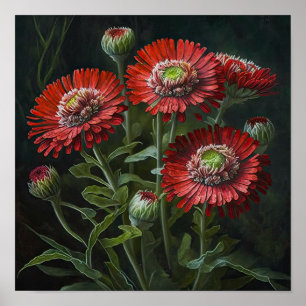 Rouge anglais Flower Art Print Poster