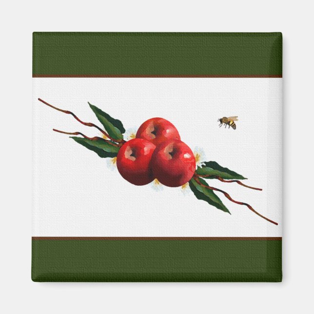 Rouge Apple Designer Magnet (Devant)