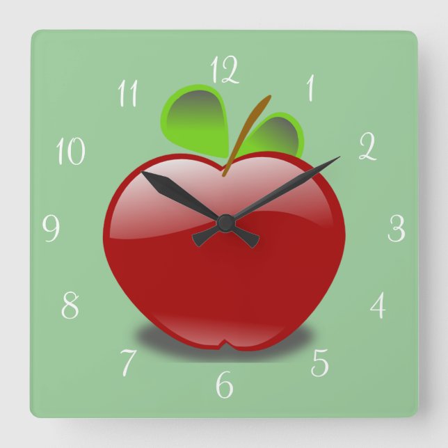 Rouge Apple Wall Horloge (Recto)