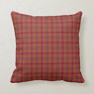 Rouge avec le coussin orange de carrés