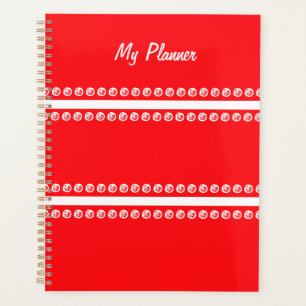 Rouge avec points et lignes blancs Planificateur