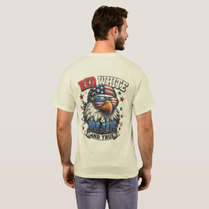 Rouge Blanc Bleu et Véritable T-Shirt pour Homme E
