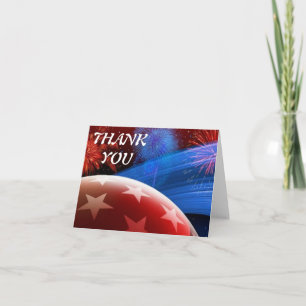 Rouge Blanc Bleu Étoiles & Carte de remerciements