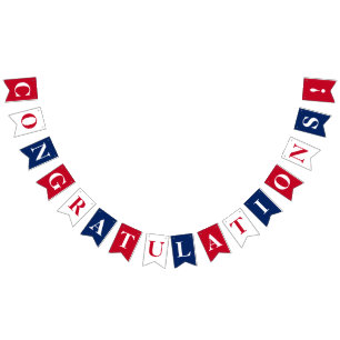 Rouge, Blanc, Bleu FÉLICITATIONS ! Drapeaux de Bun