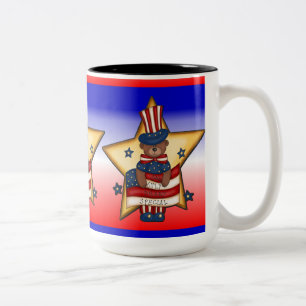 Rouge Blanc & Bleu Le 4 Juillet Bear Mug