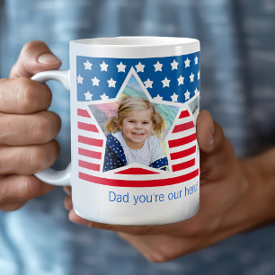 Rouge Blanc Bleu Star Photo Papa Hero Mug