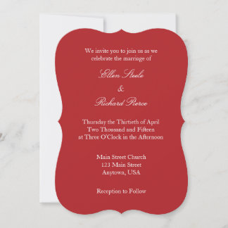 Rouge blanc clair simple Faire-part de mariage